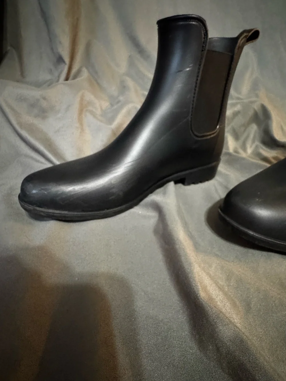 Women’s Black Chelsea Rain Boots - Slip-On Waterproof Ankle Boots